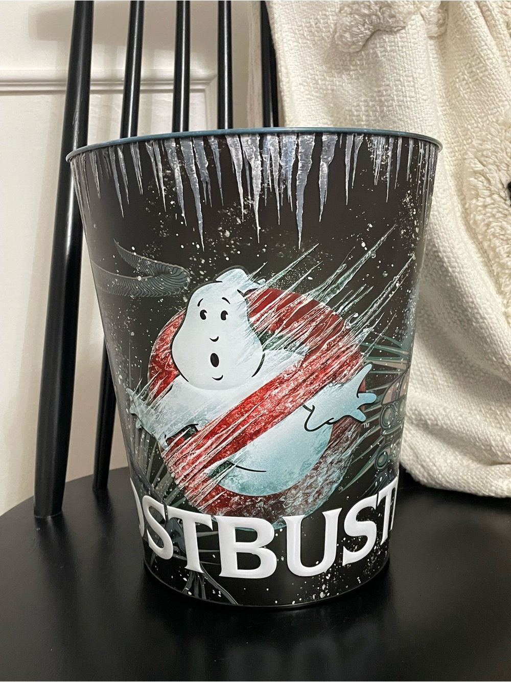 Ghostbusters Frozen Empire Metal Popcorn bucket / Storage Bin Halloween